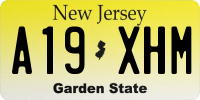 NJ license plate A19XHM