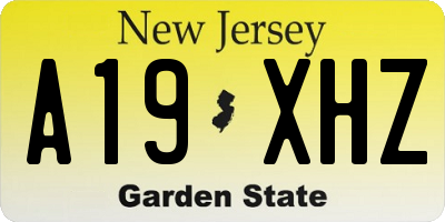 NJ license plate A19XHZ