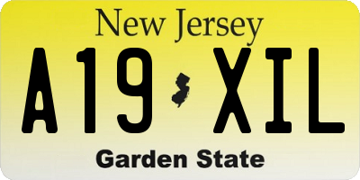 NJ license plate A19XIL