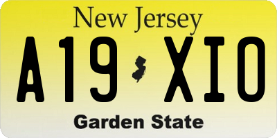 NJ license plate A19XIO