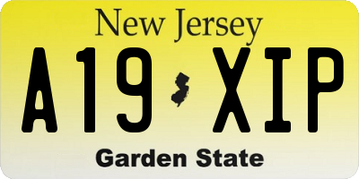 NJ license plate A19XIP