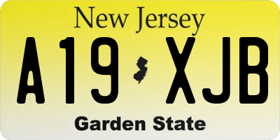 NJ license plate A19XJB