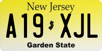 NJ license plate A19XJL