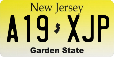 NJ license plate A19XJP