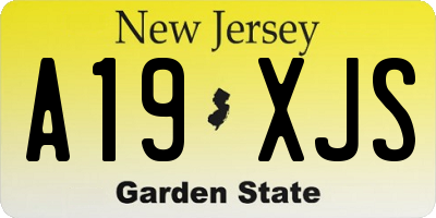 NJ license plate A19XJS