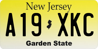 NJ license plate A19XKC