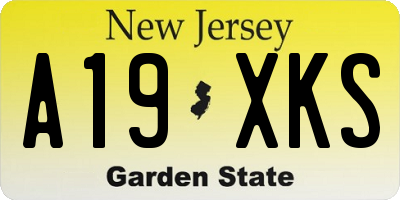 NJ license plate A19XKS