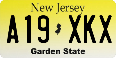 NJ license plate A19XKX