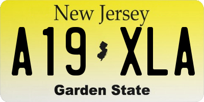 NJ license plate A19XLA