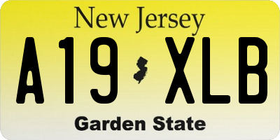NJ license plate A19XLB