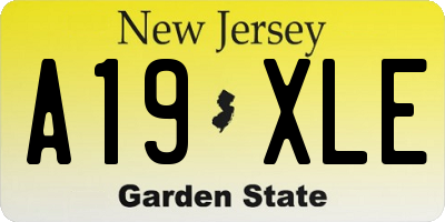 NJ license plate A19XLE
