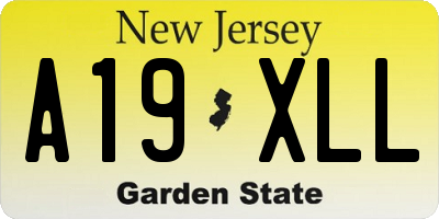 NJ license plate A19XLL