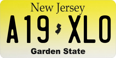 NJ license plate A19XLO