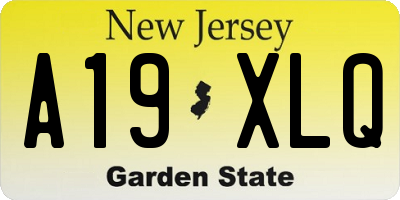 NJ license plate A19XLQ
