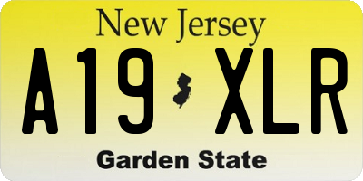 NJ license plate A19XLR