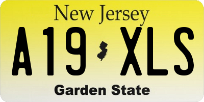 NJ license plate A19XLS