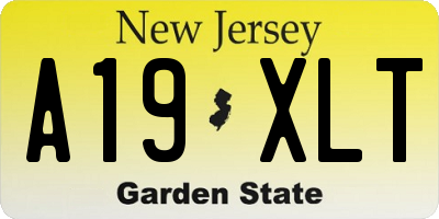 NJ license plate A19XLT