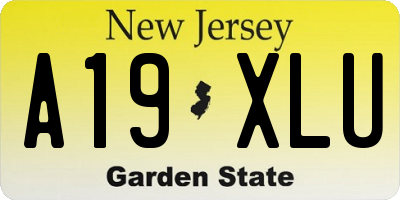 NJ license plate A19XLU