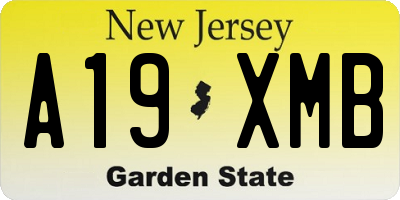 NJ license plate A19XMB