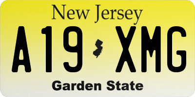 NJ license plate A19XMG