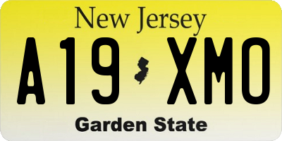 NJ license plate A19XMO