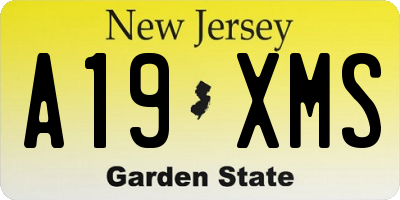 NJ license plate A19XMS