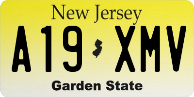 NJ license plate A19XMV