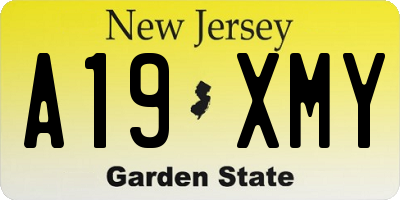 NJ license plate A19XMY