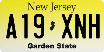 NJ license plate A19XNH