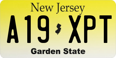 NJ license plate A19XPT
