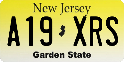 NJ license plate A19XRS