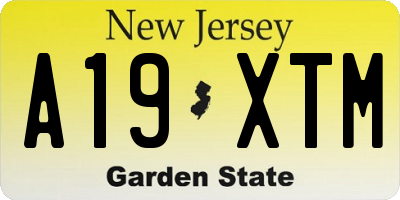 NJ license plate A19XTM