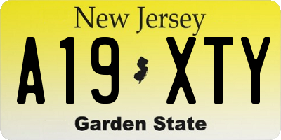 NJ license plate A19XTY