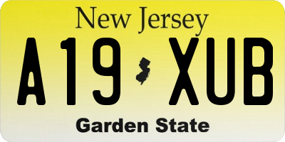 NJ license plate A19XUB