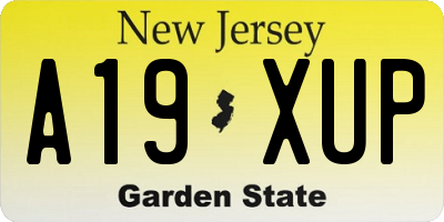 NJ license plate A19XUP