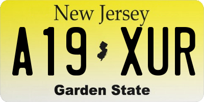 NJ license plate A19XUR