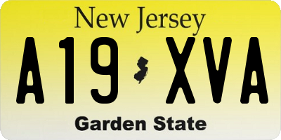 NJ license plate A19XVA