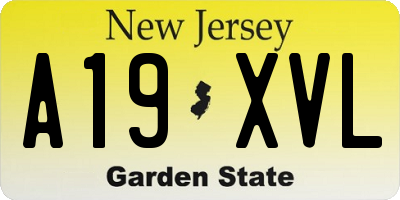 NJ license plate A19XVL