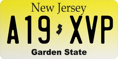 NJ license plate A19XVP