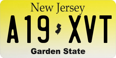 NJ license plate A19XVT