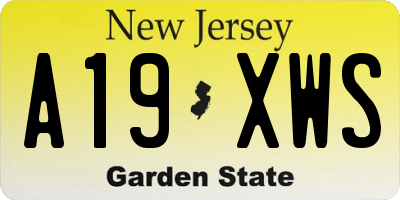 NJ license plate A19XWS
