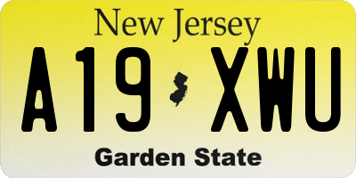 NJ license plate A19XWU