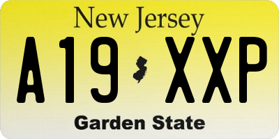 NJ license plate A19XXP