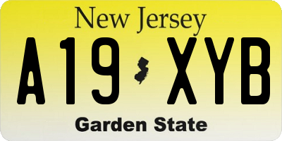 NJ license plate A19XYB