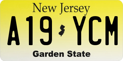 NJ license plate A19YCM
