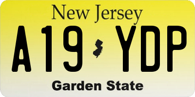 NJ license plate A19YDP