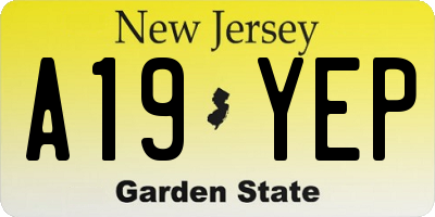 NJ license plate A19YEP