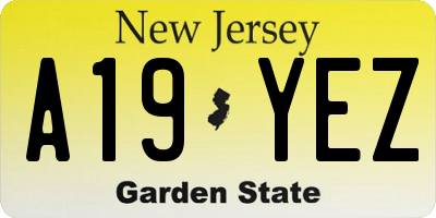 NJ license plate A19YEZ