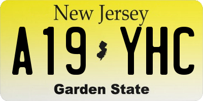 NJ license plate A19YHC