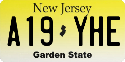 NJ license plate A19YHE